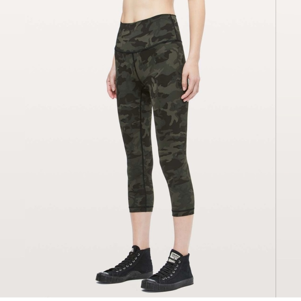 Lululemon Wunder Under High-Rise Crop 21" *Luxtreme (Camo Multi Gator Green) 8